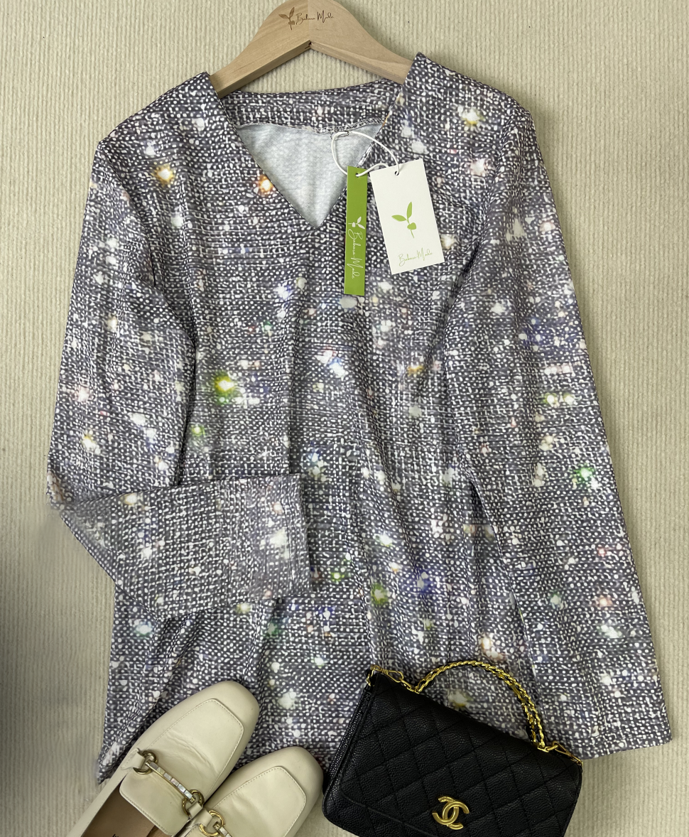 Silbernes Glitzer-Top