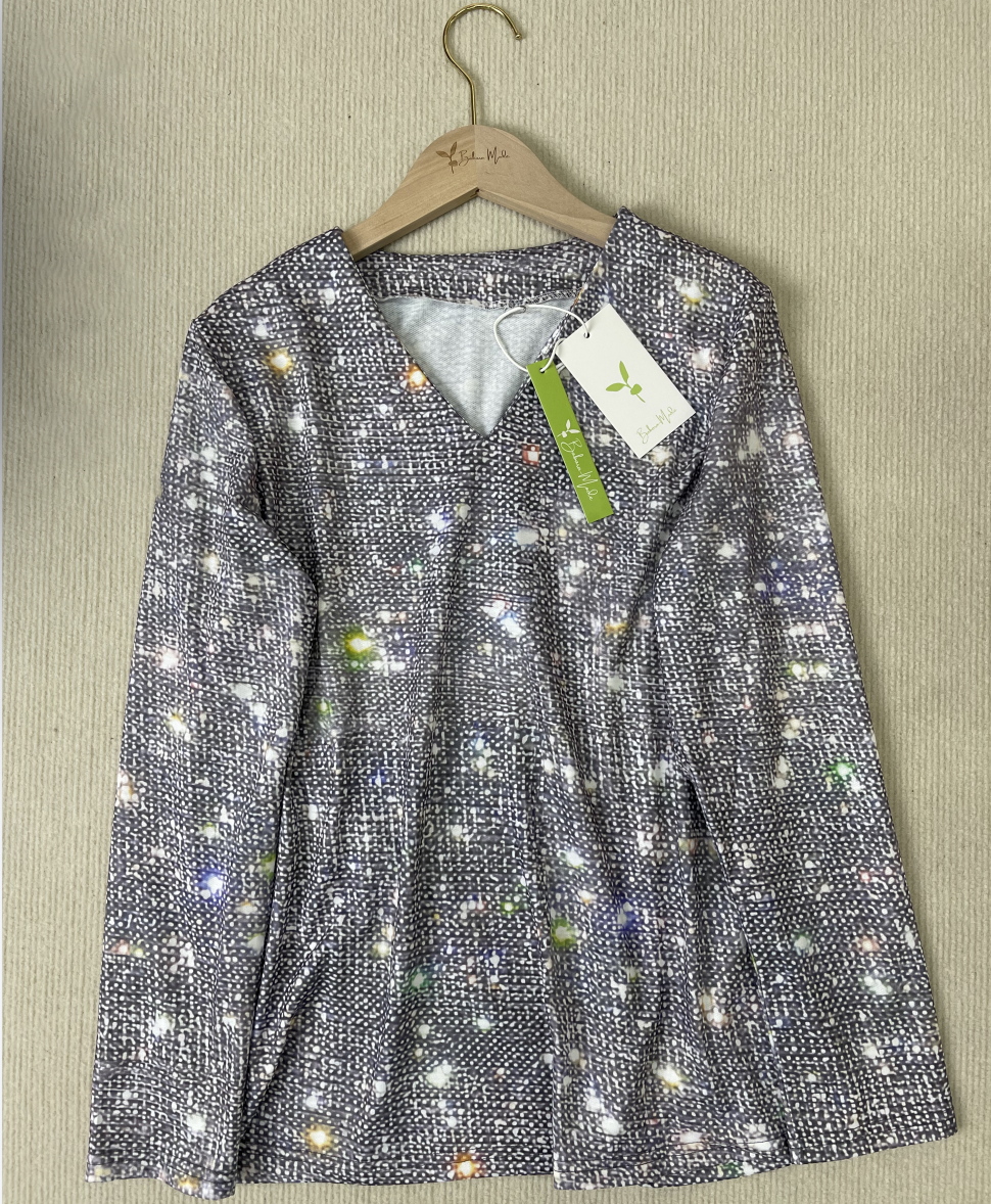 Silbernes Glitzer-Top