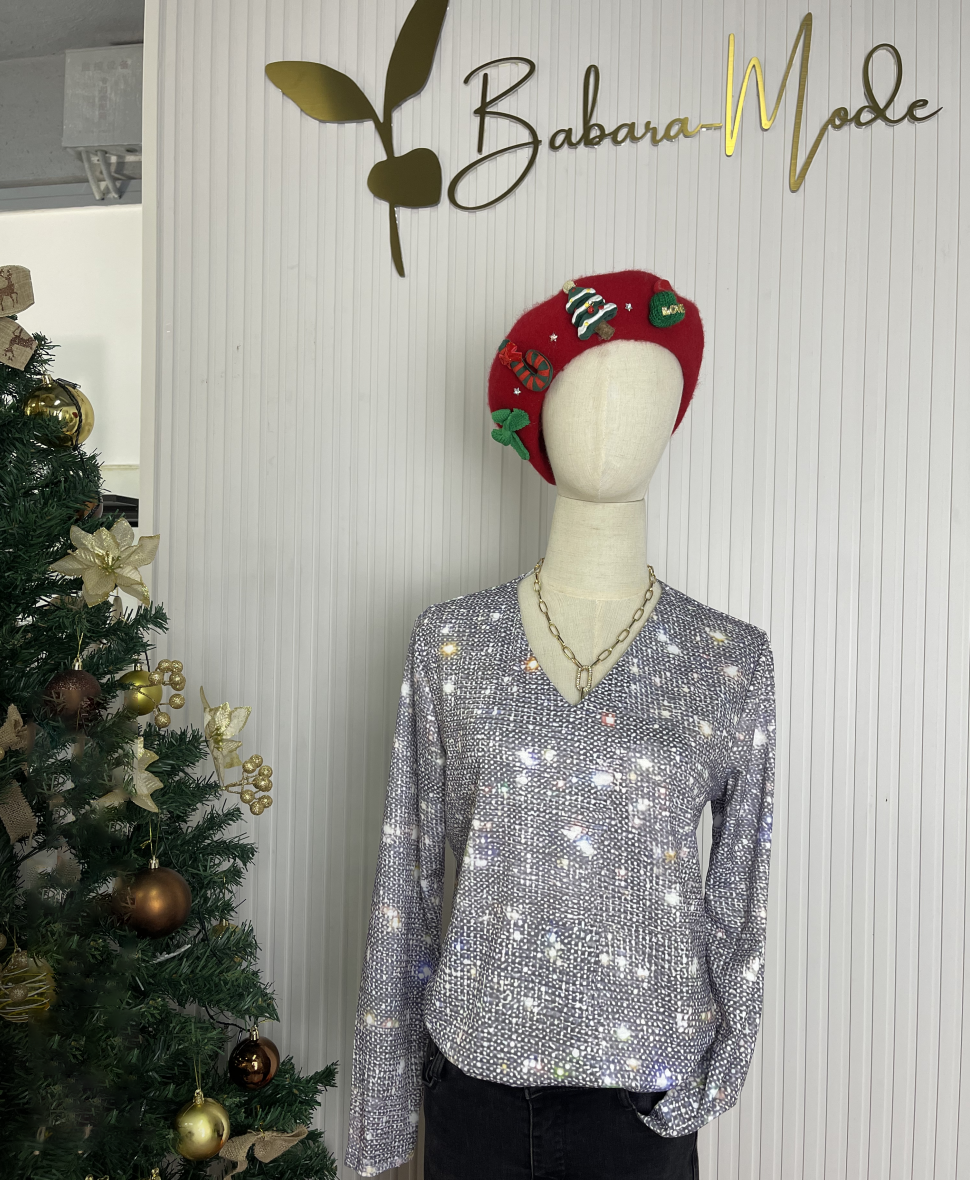 Silbernes Glitzer-Top