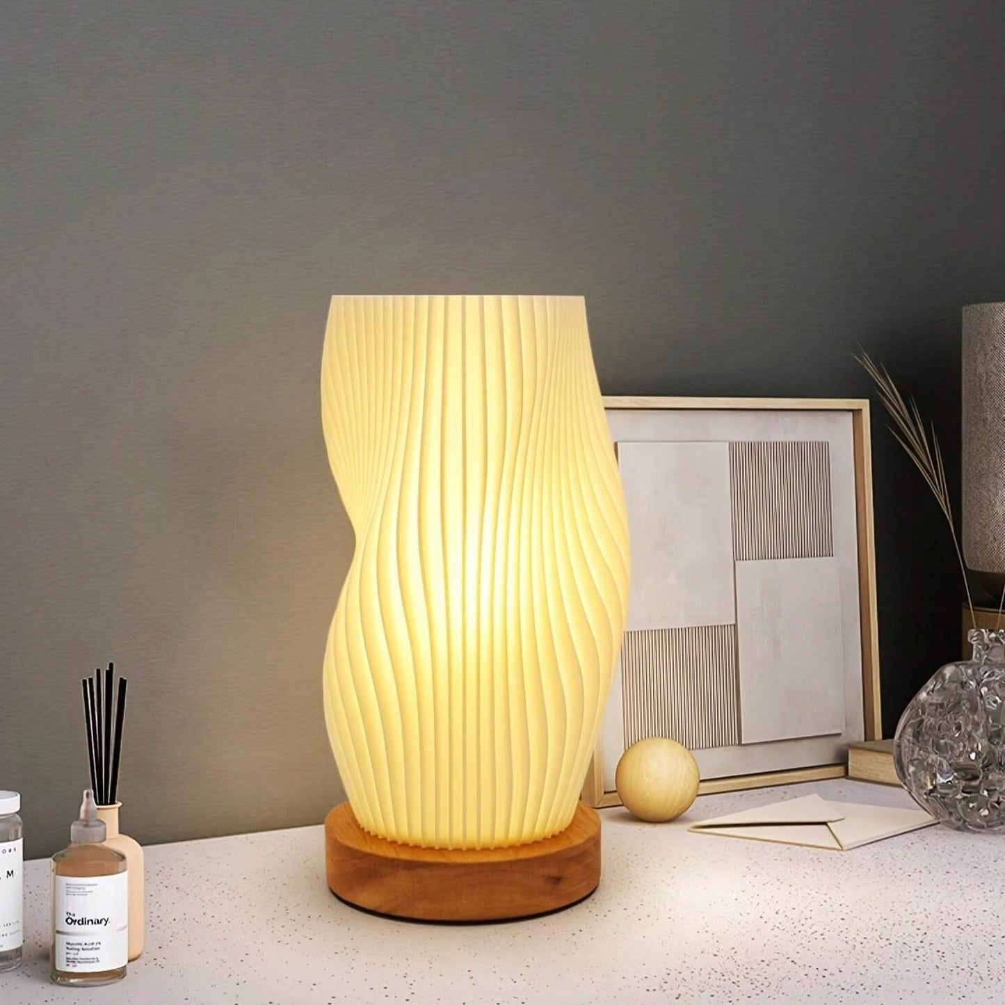 Frendorf | WaveGlow Serene LED Lampe | Moderne Tischleuchte | Stimmungsvolle Beleuchtung für Zuhause