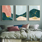 Frendorf | Nordic Abstract Mountain Print Leinwand Aqua Texturiertes Wandkunst für Wohnzimmer