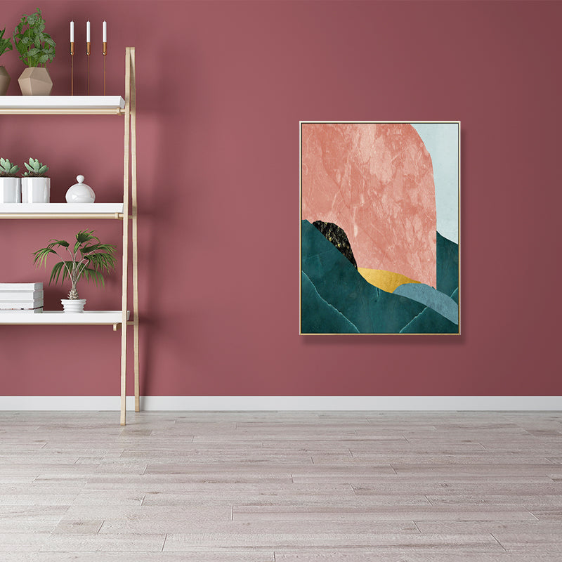 Frendorf | Nordic Abstract Mountain Print Leinwand Aqua Texturiertes Wandkunst für Wohnzimmer