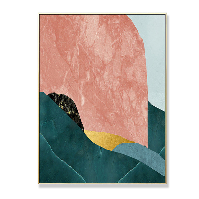 Frendorf | Nordic Abstract Mountain Print Leinwand Aqua Texturiertes Wandkunst für Wohnzimmer