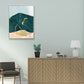Frendorf | Nordic Abstract Mountain Print Leinwand Aqua Texturiertes Wandkunst für Wohnzimmer