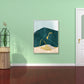 Frendorf | Nordic Abstract Mountain Print Leinwand Aqua Texturiertes Wandkunst für Wohnzimmer