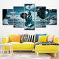 Frendorf | Sky Frozen Guitar Leinwanddruck Blau Moderner Stil Wandkunst Dekor für Jungen Schlafzimmer