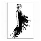 Frendorf | Bleistiftzeichnung Glam Leinwand Wandkunst mit Frau im schwarzen Kleid Muster für Schlafzimmer
