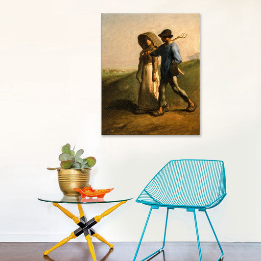 Frendorf | Braunes Vintage-Canvas-Paar im Feld Kunstdruck für das Arbeitszimmer, mehrere Größenoptionen