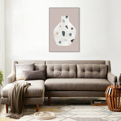 Frendorf | Pink Spots Jar Malerei Skandinavischer Stil Texturierte Wandkunst Dekor für Mädchenzimmer