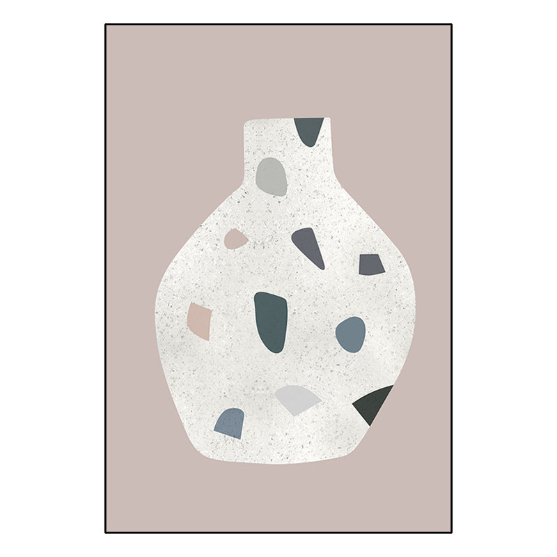 Frendorf | Pink Spots Jar Malerei Skandinavischer Stil Texturierte Wandkunst Dekor für Mädchenzimmer