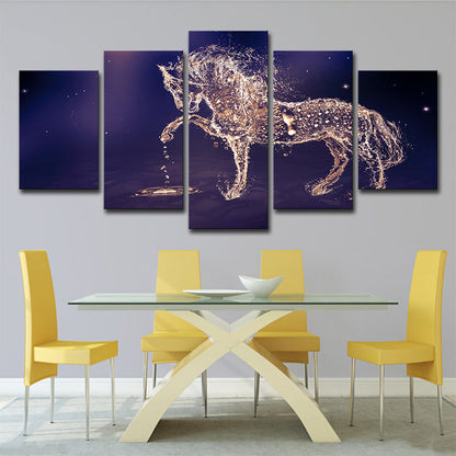 Frendorf | Constellaties Paard Muurkunst Decor Modernisme Meerzijdige Canvas Print in Paars