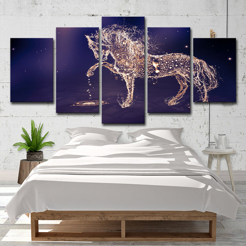 Frendorf | Constellaties Paard Muurkunst Decor Modernisme Meerzijdige Canvas Print in Paars