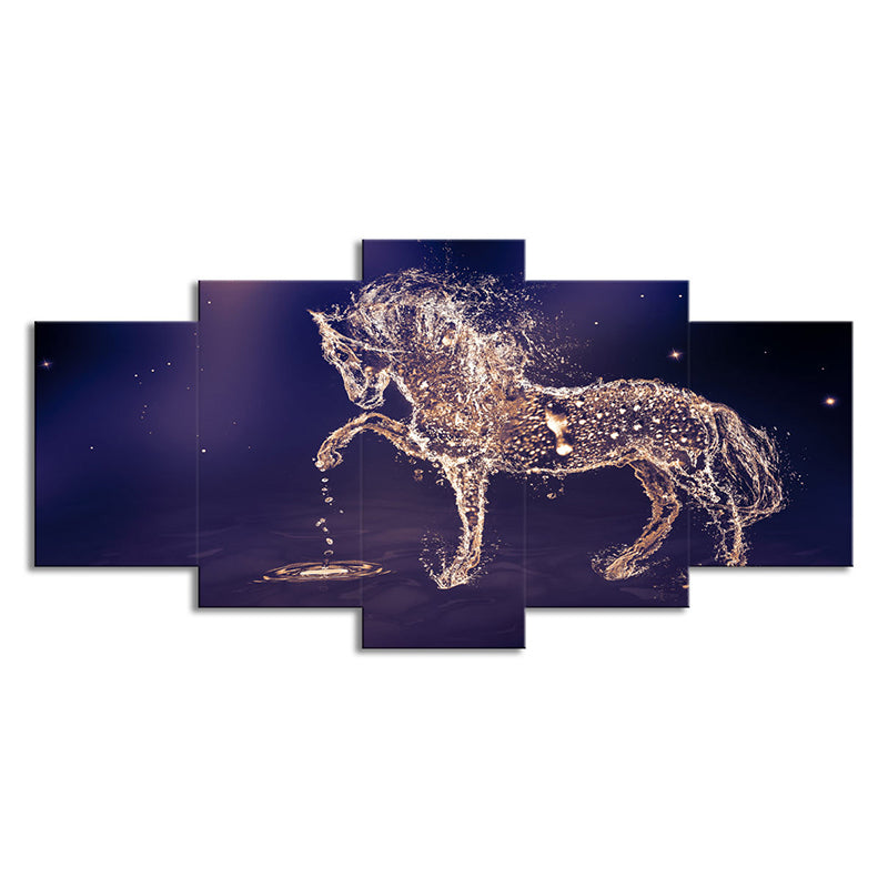 Frendorf | Constellaties Paard Muurkunst Decor Modernisme Meerzijdige Canvas Print in Paars