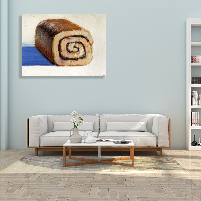 Frendorf | Roll Cake Malerei Braune Leinwand Wandkunst Druck Texturiert, Mehrere Größen Verfügbar
