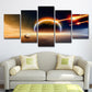 Orange Planet Killer Asteroid Leinwand Wandkunst Mehrteiliges Wanddekor für das Wohnzimmer