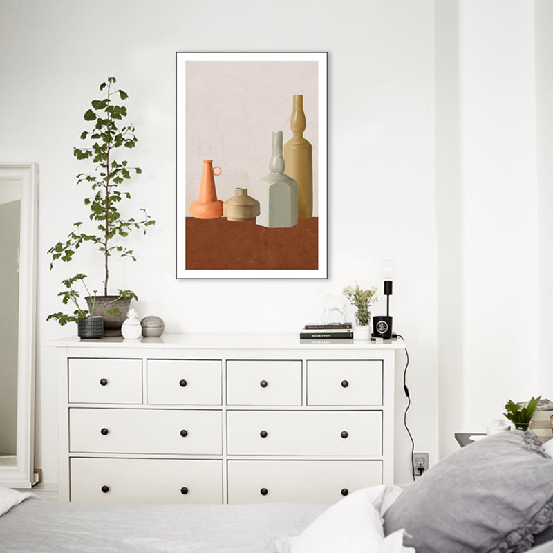 Frendorf | Braune nordische Stil Leinwand Fancy Töpfe Malerei für Esszimmer, mehrere Größenoptionen
