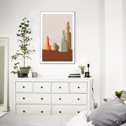 Frendorf | Braune nordische Stil Leinwand Fancy Töpfe Malerei für Esszimmer, mehrere Größenoptionen