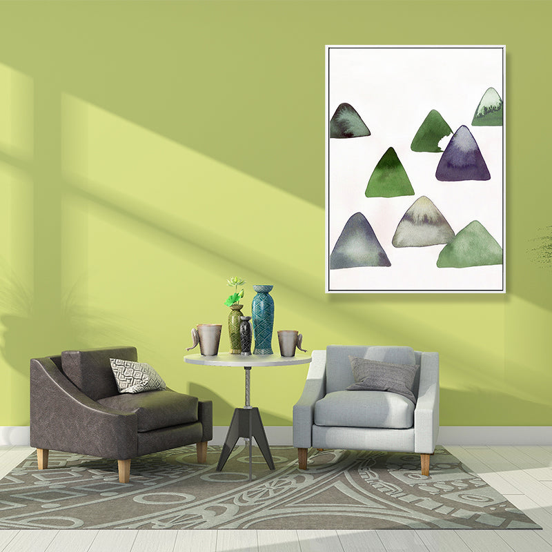 Frendorf | Niedliches Bergzeichnung Wandkunst Asiatischer Texturierter Leinwanddruck in Weiß für das Esszimmer