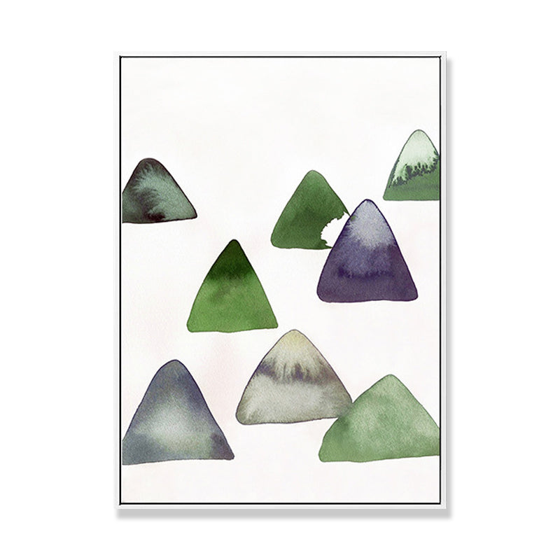 Frendorf | Niedliches Bergzeichnung Wandkunst Asiatischer Texturierter Leinwanddruck in Weiß für das Esszimmer