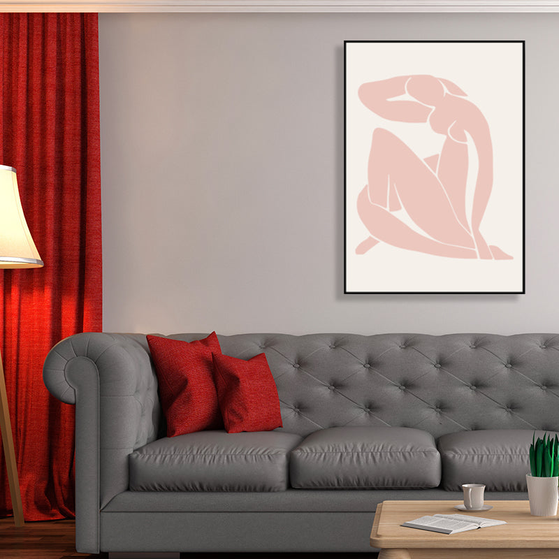 Frendorf | Skandinavische Stil Wandkunst Druck Beige Nude Frauenmalerei, Mehrere Größen Verfügbar