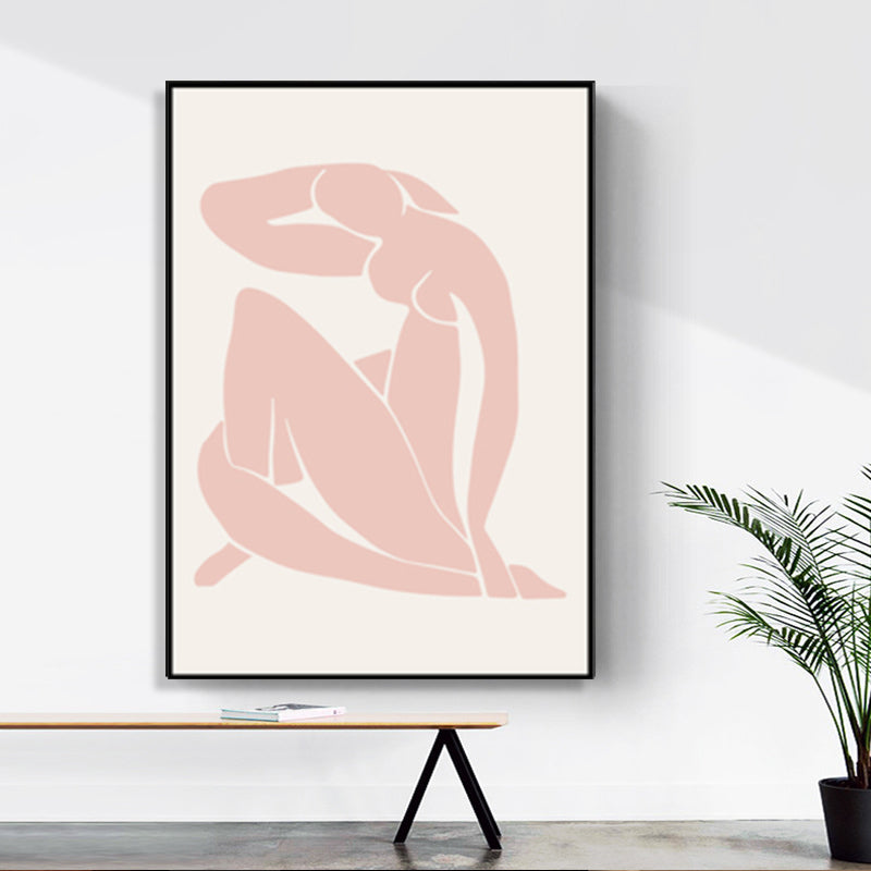 Frendorf | Skandinavische Stil Wandkunst Druck Beige Nude Frauenmalerei, Mehrere Größen Verfügbar