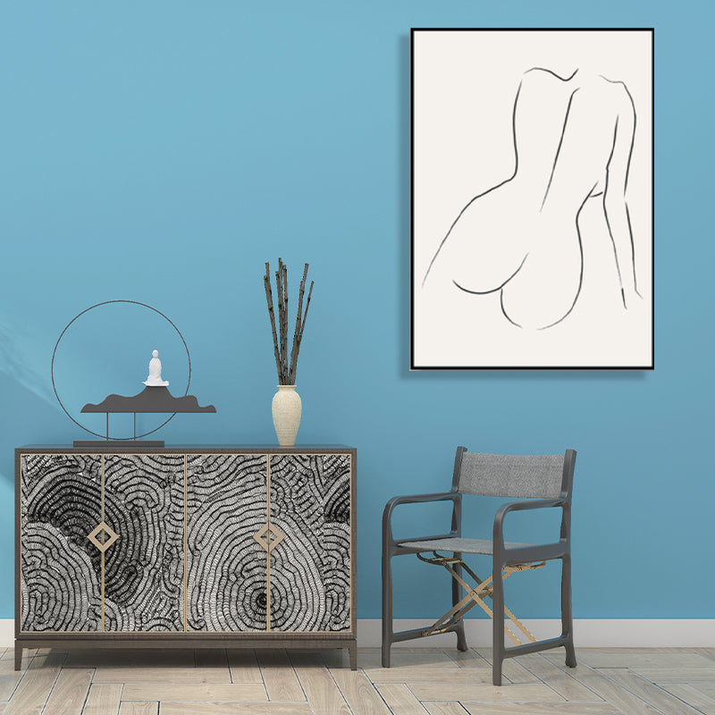 Frendorf | Skandinavische Stil Wandkunst Druck Beige Nude Frauenmalerei, Mehrere Größen Verfügbar
