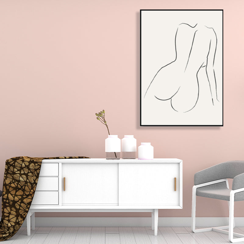 Frendorf | Skandinavische Stil Wandkunst Druck Beige Nude Frauenmalerei, Mehrere Größen Verfügbar