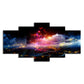 Frendorf | Luminous City View Canvas Print Woonkamer Bewolkte Nacht Scène Wanddecoratie in Zwart