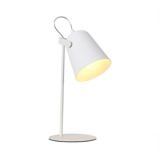 Verstellbare Barre Schatten Schreibtischlampe Macaron Stil Metallic 1 Licht Schlafzimmer Stehende Schreibtischlampe in Schwarz/Grau