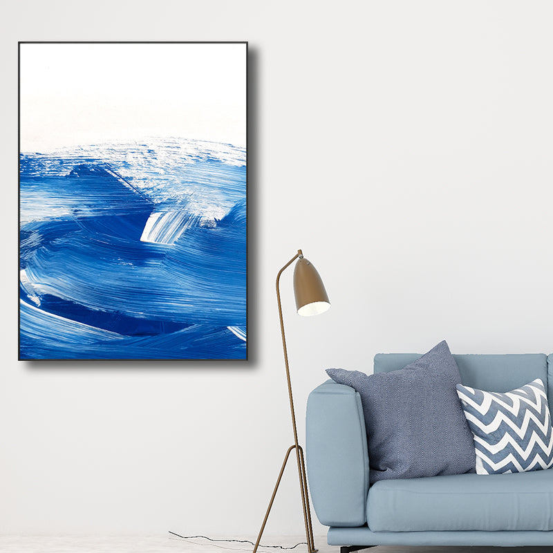 Frendorf | Blaue zeitgenössische Malerei Pinselstrich Wandkunst Dekor für die Küche, mehrere Größen