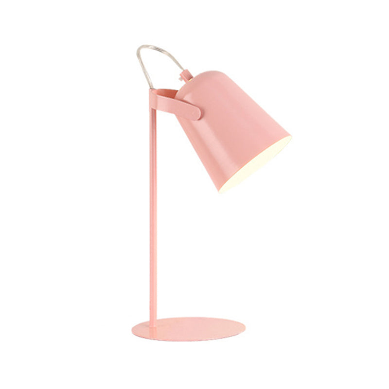 Verstellbare Barre Schatten Schreibtischlampe Macaron Stil Metallic 1 Licht Schlafzimmer Stehende Schreibtischlampe in Schwarz/Grau