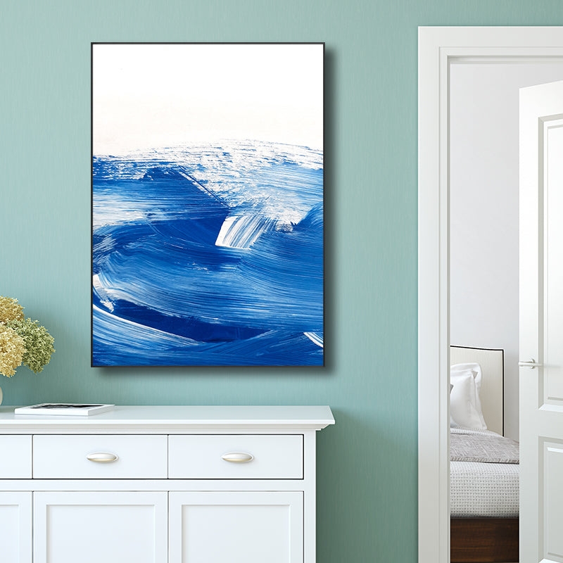 Frendorf | Blaue zeitgenössische Malerei Pinselstrich Wandkunst Dekor für die Küche, mehrere Größen