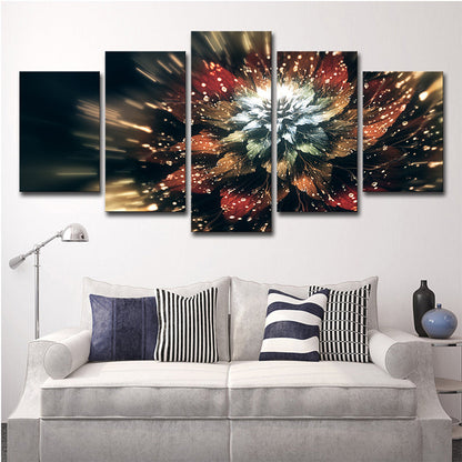 Frendorf | Bloeiende Bloem Muurkunst Decor Hedendaagse Mooie Plant Canvas Print in Bruin