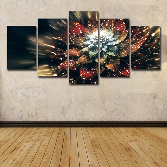 Frendorf | Bloeiende Bloem Muurkunst Decor Hedendaagse Mooie Plant Canvas Print in Bruin