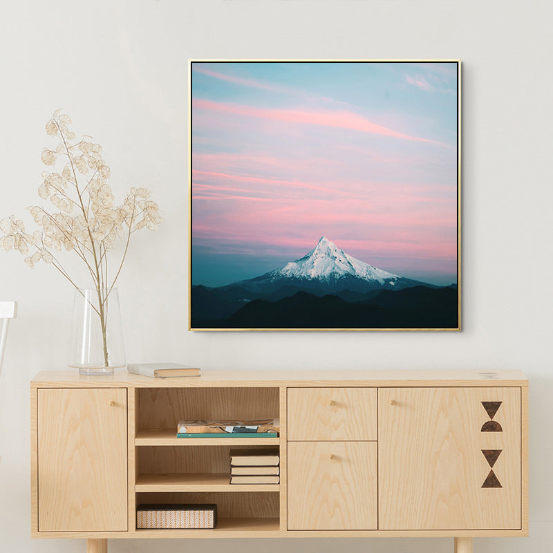 Pink Mount Fuji Leinwanddruck Natur Landschaft Zeitgenössische Texturierte Wandkunst