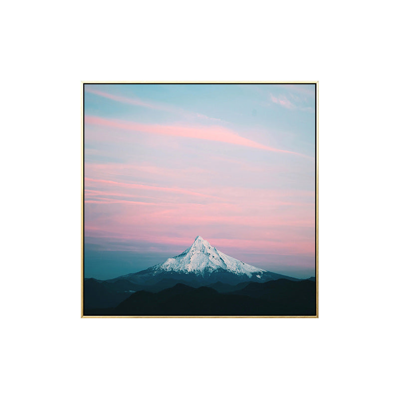 Pink Mount Fuji Leinwanddruck Natur Landschaft Zeitgenössische Texturierte Wandkunst