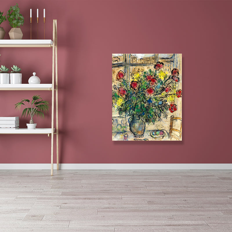 Gelbe Malerei Blume Eingewickelt Leinwand Landhaus Geplottete Wandkunst für das Wohnzimmer