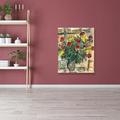 Gelbe Malerei Blume Eingewickelt Leinwand Landhaus Geplottete Wandkunst für das Wohnzimmer