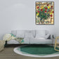 Gelbe Malerei Blume Eingewickelt Leinwand Landhaus Geplottete Wandkunst für das Wohnzimmer