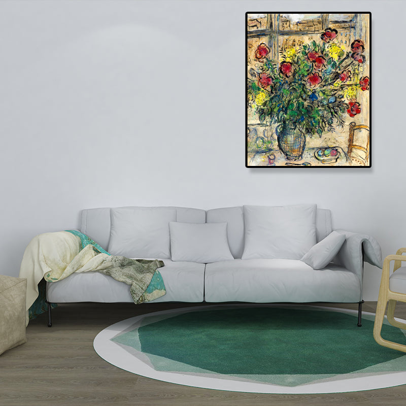 Gelbe Malerei Blume Eingewickelt Leinwand Landhaus Geplottete Wandkunst für das Wohnzimmer