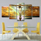 Frendorf | Global Inspirierte Religion Wandkunst Gelber Jesus am Kreuz mit Sonnenlicht Hintergrund Leinwand