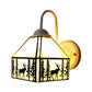 Frendorf | Lodge Style Deer Wandmontage Licht Beige Glas 1 Licht Wand Sconces Verlichting voor Woonkamer