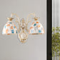 Frendorf | 1/2-Licht Wandschlampen Barocke Kuppel Muschel Mosaik Muster Wandlampe mit gebogenem Arm in Weiß