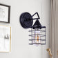 Frendorf | Metaal Cilindrisch Frame Wandlamp Boerderij 1 Peertje Eetkamer Wandgemonteerde Lamp in Zwart