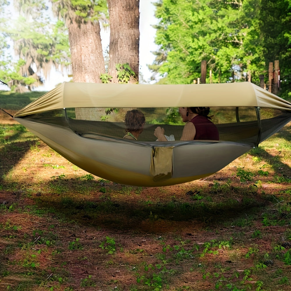 Frendorf | Doppelseitige Hängematte mit Moskitoschutz - Komfortabel und schützend für Camping und Reisen