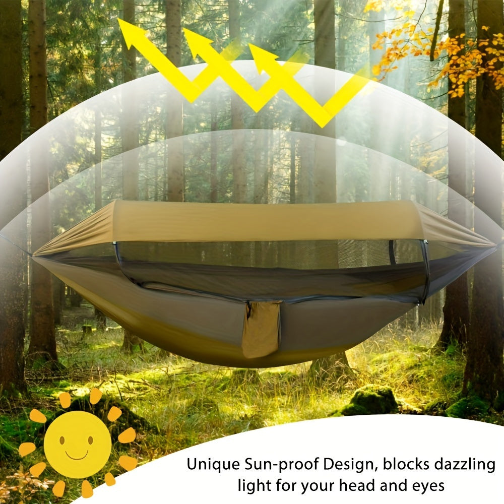Frendorf | Doppelseitige Hängematte mit Moskitoschutz - Komfortabel und schützend für Camping und Reisen