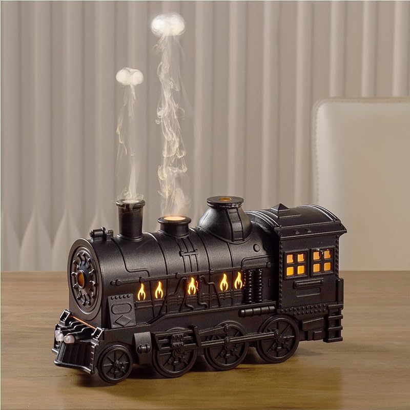 Train ätherischer Öldiffusor - 300ml kühler Nebel Luftbefeuchter mit LED-Leuchten, 2 Sprühmodi, automatischer Abschaltfunktion