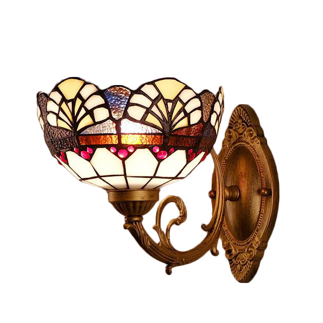 Frendorf | Glas-in-lood Kom Wandverlichting Loft Vintage 1 Licht Wandlamp voor Woonkamer