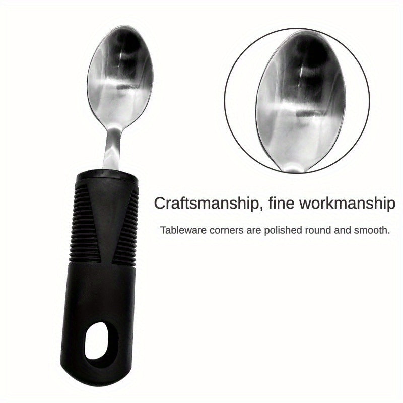Adaptive Utensilien für Senioren – Große Löffel, Gabel, Messer mit Anti-Schock, rutschfesten Griffen, Edelstahlbesteck für Handzittern und Arthritis