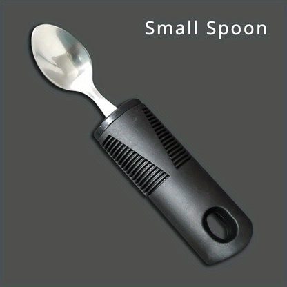 Adaptive Utensilien für Senioren – Große Löffel, Gabel, Messer mit Anti-Schock, rutschfesten Griffen, Edelstahlbesteck für Handzittern und Arthritis